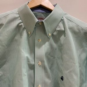 Brooks Brothers green stripe long sleeve shirt